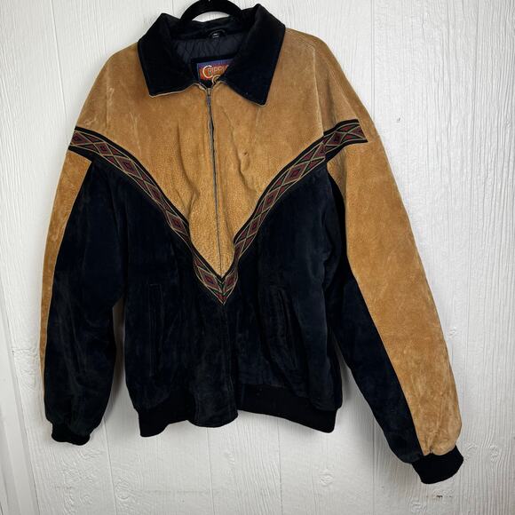 Cripple Creek Vintage Leather Aztec Colorblock Suede Jacket Size XXL Western - Picture 4 of 14